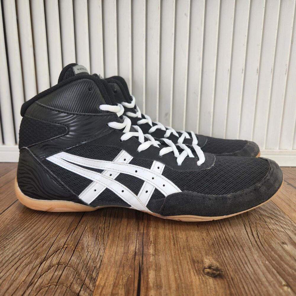 Asics Matflex 7 Wrestling Shoes Mens Sz 11 Black White Athletic Sports 1081A051